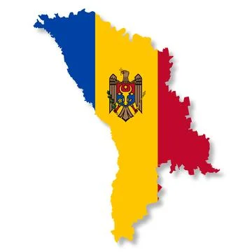 Moldova map on white background with clipping path 3d illustration Stock Illustration