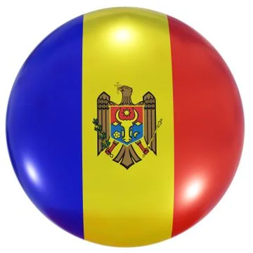Moldova national flag button Stock Illustration