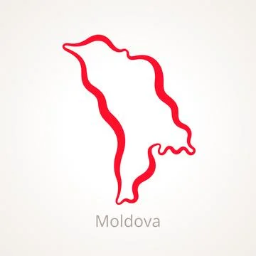 Moldova - Outline Map Stock Illustration