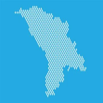 Moldova population. Statistic map made from stick figure people Stock Illustration
