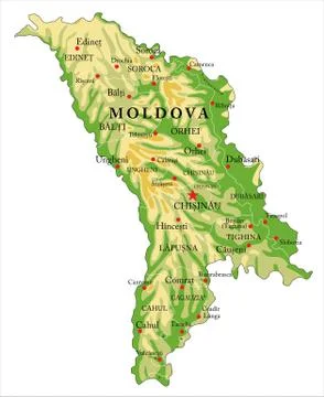 Moldova relief map Stock Illustration