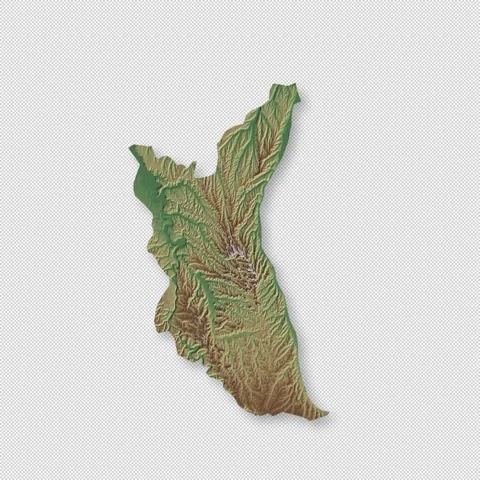 Moldova Rotating 3D Relief Map Seamless Loop, Alpha Channel 4K Stock Footage 340708178