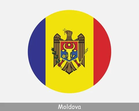 Moldova Round Flag Illustrazione stock