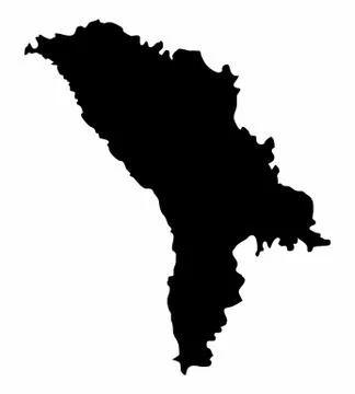 Moldova silhouette map Stock Illustration
