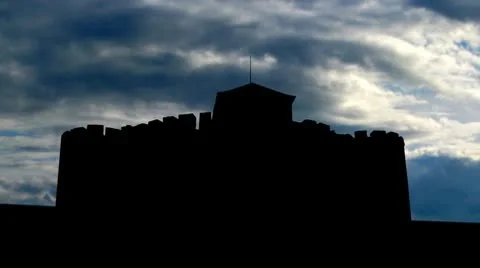 Moldova Soroca fort the clouds Stock Footage 10636783