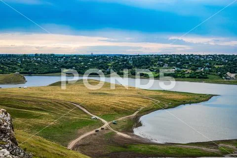Moldova, summer 2020. Accumulation lake near the village Stock Photos