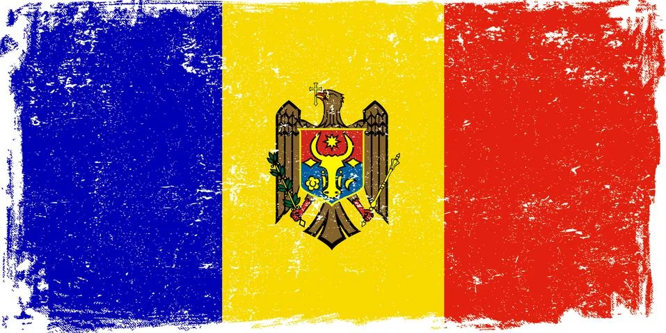 Moldova Vector Flag on White Stock Illustration