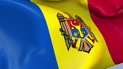 Moldova Waving Flag Background Loop Stock Footage 64233788