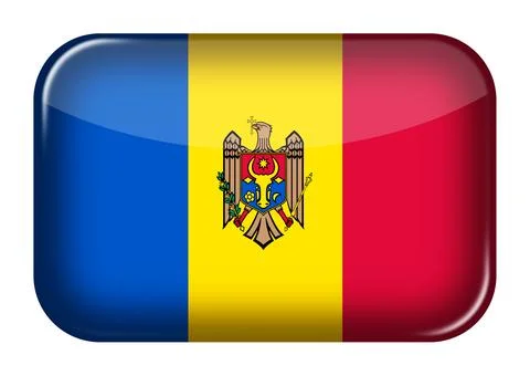 Moldova web icon rectangle button with clipping path 3d illustration Stock Illustration