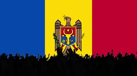 Moldovan flag background with people Stock Footage 62859023