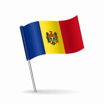 Moldovan flag map pointer layout. Vector illustration. Stock Illustration