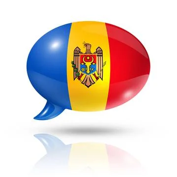 Moldovan flag speech bubble three dimensional Moldova flag in a speech bub... Foto stock