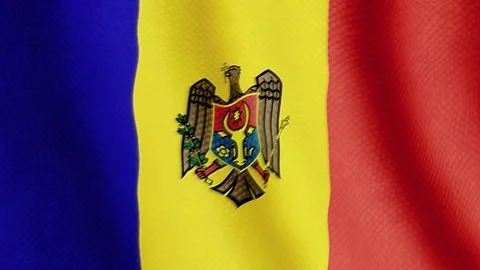 Moldovan flag waving animation Stock Footage 77610211
