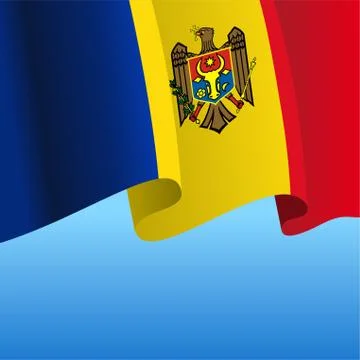 Moldovan flag wavy abstract background. Vector illustration. Stock Illustration