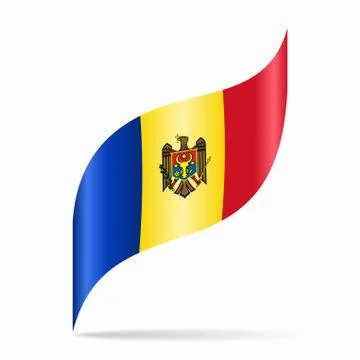 Moldovan flag wavy abstract background. Vector illustration. Stock Illustration