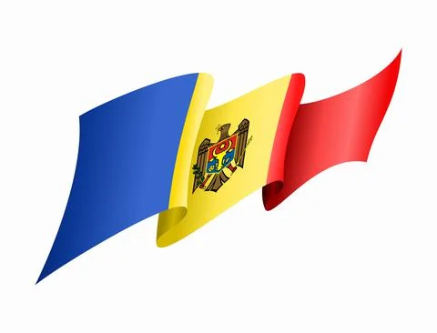 Moldovan flag wavy abstract background. Vector illustration. Stock Illustration