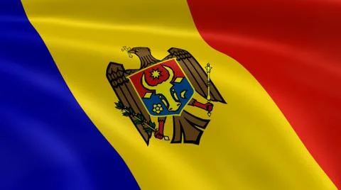 Moldovan flag in the wind Фото