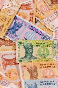 Moldovan leu. MDL banknotes Stock Photos