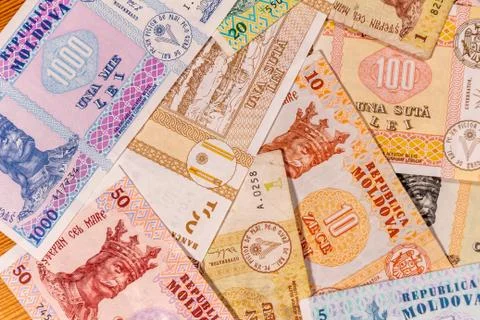 Moldovan leu. MDL banknotes Stock Photos