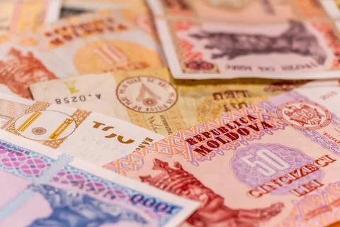 Moldovan leu. MDL banknotes Stock Photos
