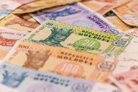 Moldovan leu. MDL banknotes Stock Photos