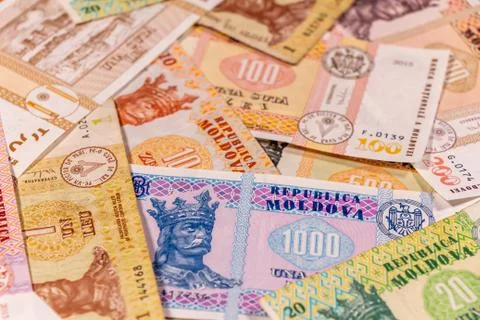 Moldovan leu. MDL banknotes Stock Photos