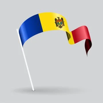 Moldovan wavy flag. Vector illustration Illustrazione stock