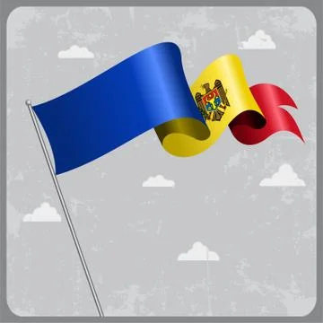 Moldovan wavy flag. Vector illustration Stock Illustration