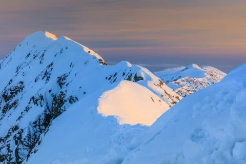 Moldoveanu Peak in winter Stock Photos