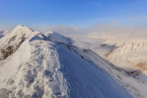 Moldoveanu Peak in winter Stock Photos