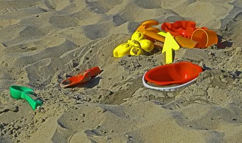 Molds left on the sand Stock Photos