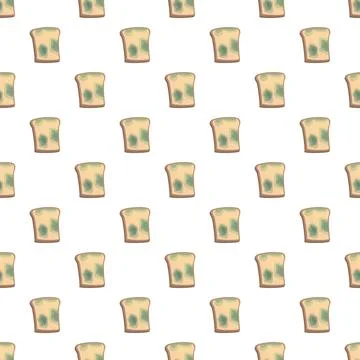 Moldy bread seamless pattern showing rotten food decay Stock Illustration