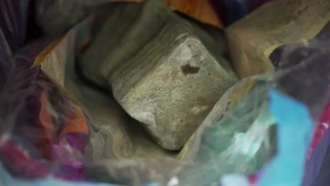 Moldy bread. thick layer of mold on food. spoiled food. mushroom spores, fungus. Stock Footage 200821559