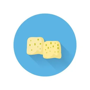 Moldy Cheese Flat Style Vector Icon Stock Illustration