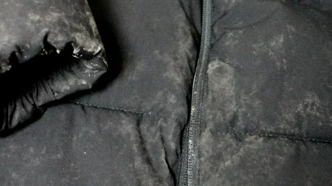 Moldy down jacket Stock Footage 326090892