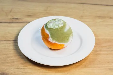 Moldy fruit. Rotten orange. Decayed oranges problem. Stock Photos