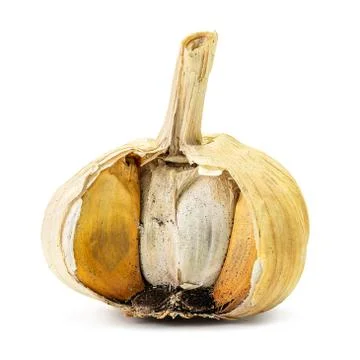 Moldy garlic isolated Stock Photos