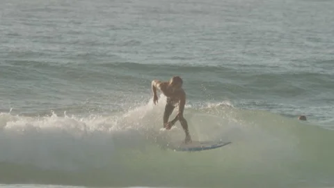 MOLE BEACH, FLORIANOPOLIS, BRAZIL - 25 FEBRUARY 2026: Surfer with limited Video stock 330197943
