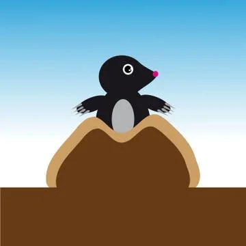 Mole on blue background Stock Illustration