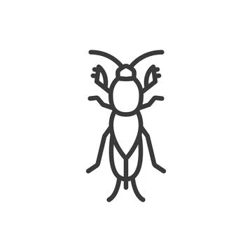 Mole cricket, icon in line design. Mole, cricket, insect, animal, nature Stock Illustration