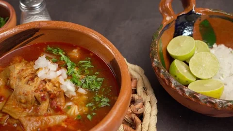 Mole de panza, menudo or mondongo, close up Stock Footage 279206749