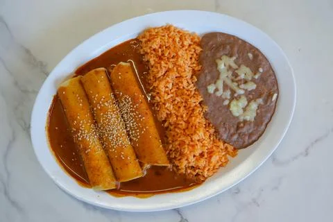 Mole enchiladas Stock Photos