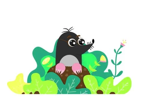 Mole in glasses. Stock Illustration