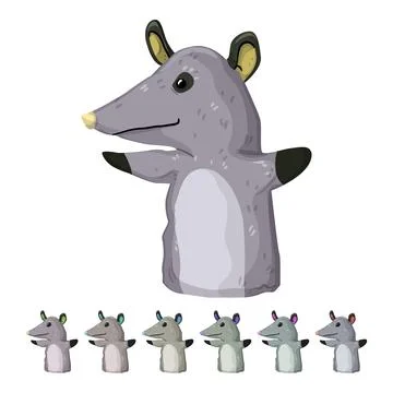 Mole hand puppet cartoon vector graphic Stock Illustration