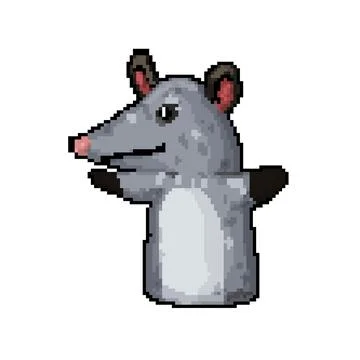 Mole hand puppet pixel art vector illustration Stock Illustration