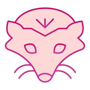 Mole head flat icon. Cute marmot animal face simple silhouette. Animals vector Stock Illustration