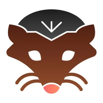 Mole head flat icon. Cute marmot animal face simple silhouette. Animals vector Stock Illustration