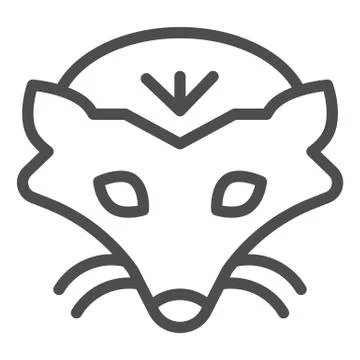 Mole head line icon. Cute marmot animal face simple silhouette. Animals vector Stock Illustration