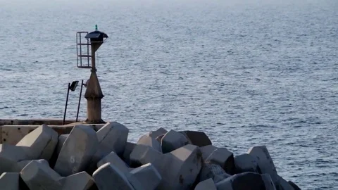Mole malta lighthouse Stock Footage 72634503