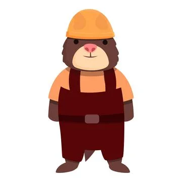Mole miner icon cartoon vector. Cute animal Illustrazione stock